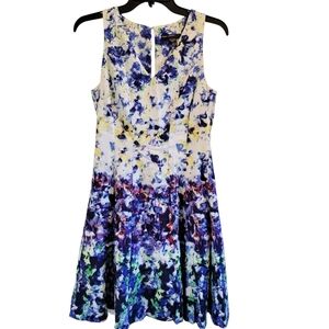 Maggy London Abstract Floral Gradient Tea Dress